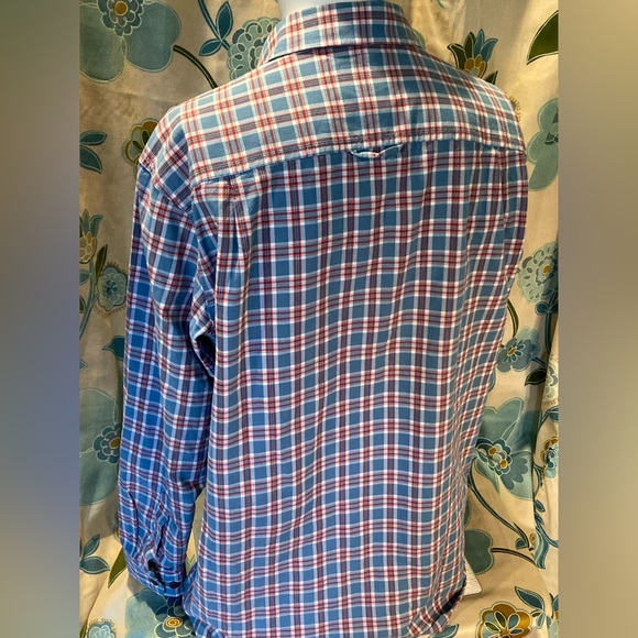 L.L. Bean Mens Size M Traditional Fit Heavy Plaid Shirt Long Sleeve Button Blue - Picture 5 of 8